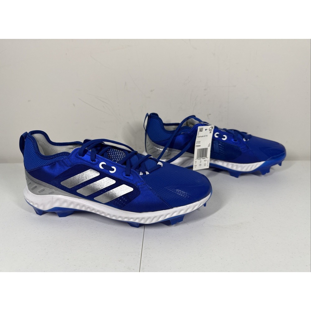 NEW Adidas Pure‎ Hustle Womens 12 Blue Softball Cleats FV9044 Glitter